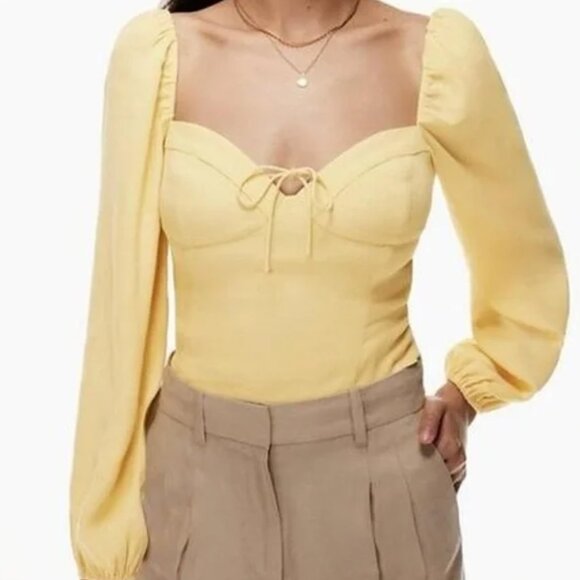 Wilfred Tops - Wilfred Yellow Puff Sleeve Blouse